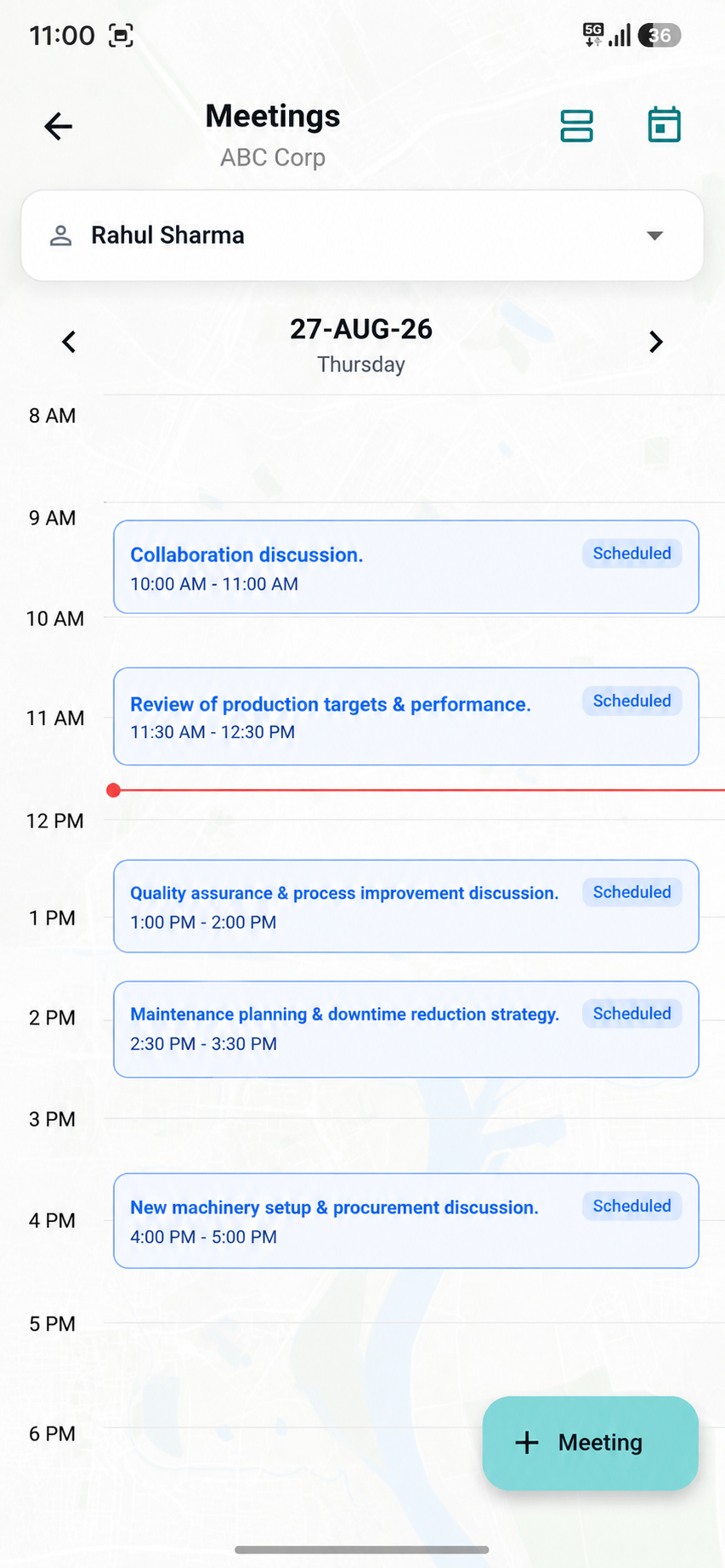 Meetings calendar